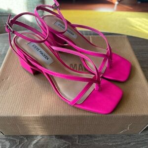 Steve Madden Alaina Pink Strappy Heels Sandal Size 6